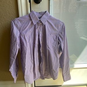 Women’s purple striped button down